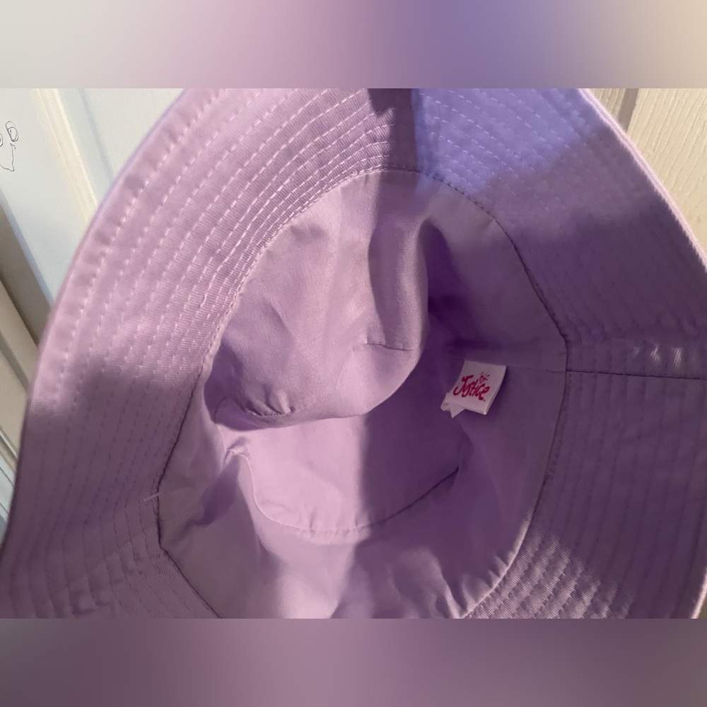 Justice Lavender Bucket Hat Smiley Patch Girls One Size NWT - Picture 5 of 5